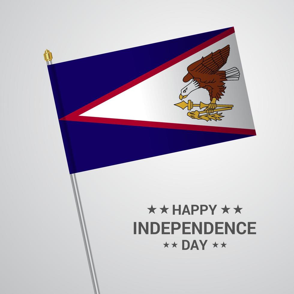 design tipográfico do dia da independência da samoa americana com vetor de bandeira