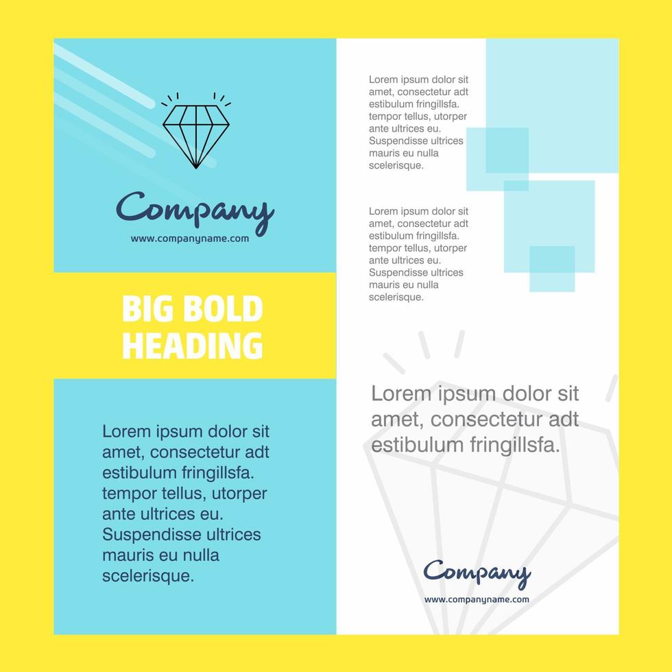 diamante brochura da empresa design da página de título perfil da empresa apresentações de relatório anual folheto de fundo vector