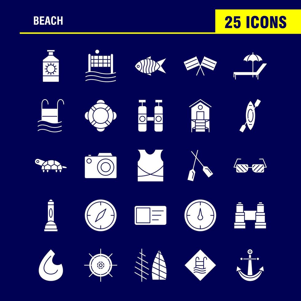 ícone de glifo sólido de praia para impressão na web e kit de uxui móvel, como garrafa de proteína, bebida esportiva, vetor de pacote de pictograma de vôlei de esportes líquidos de praia