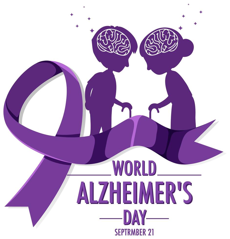 banner do dia mundial de alzheimer vetor