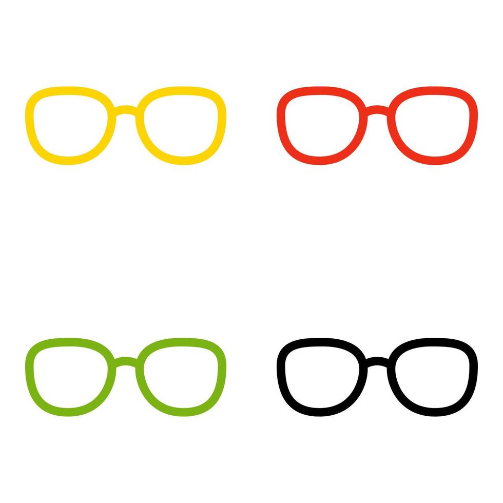 conjunto de óculos em estilo simples isolado vetor