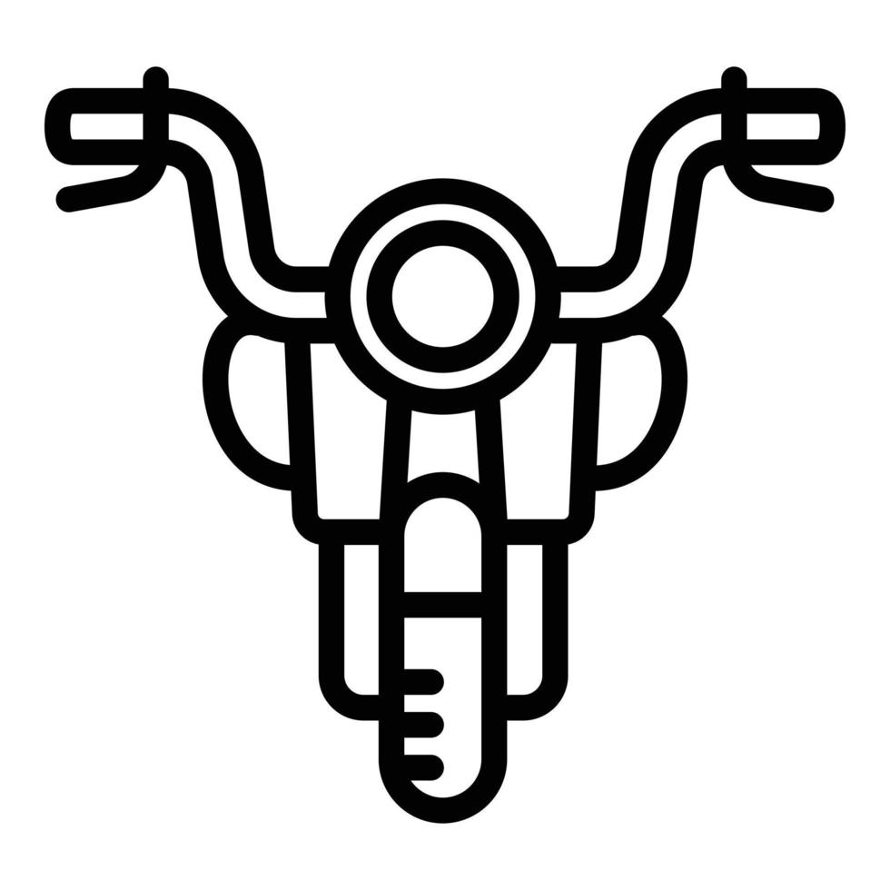 ícone de moto de vista frontal, estilo de estrutura de tópicos vetor
