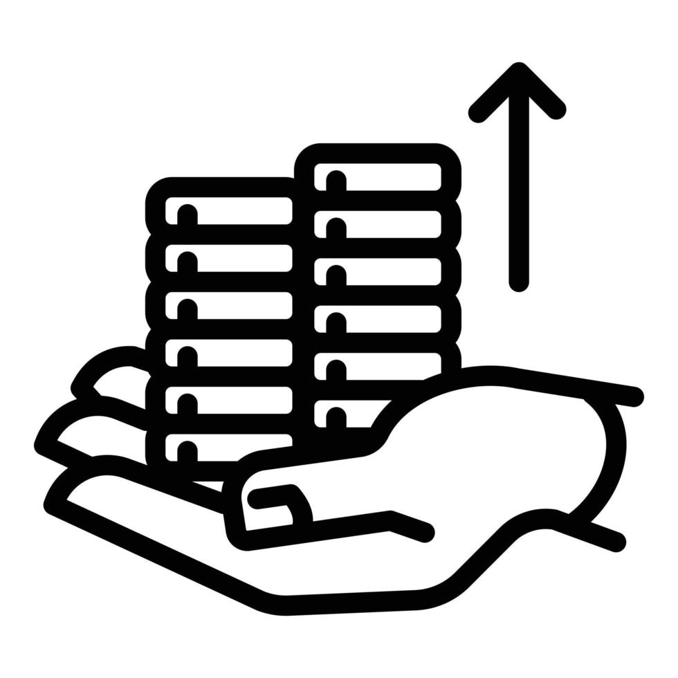 proteger ícone de depósito de moedas, estilo de estrutura de tópicos vetor