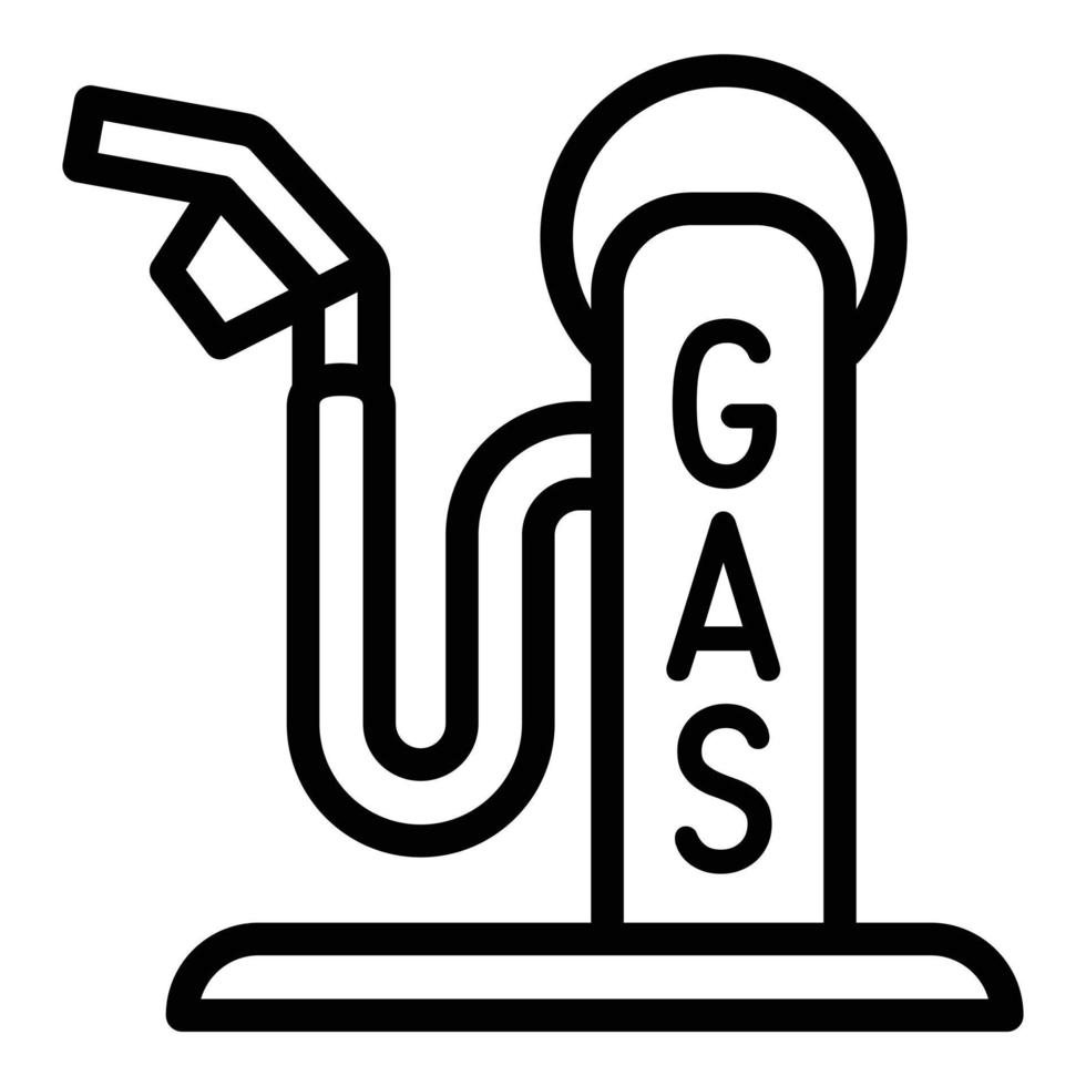 ícone de posto de gasolina, estilo de estrutura de tópicos vetor