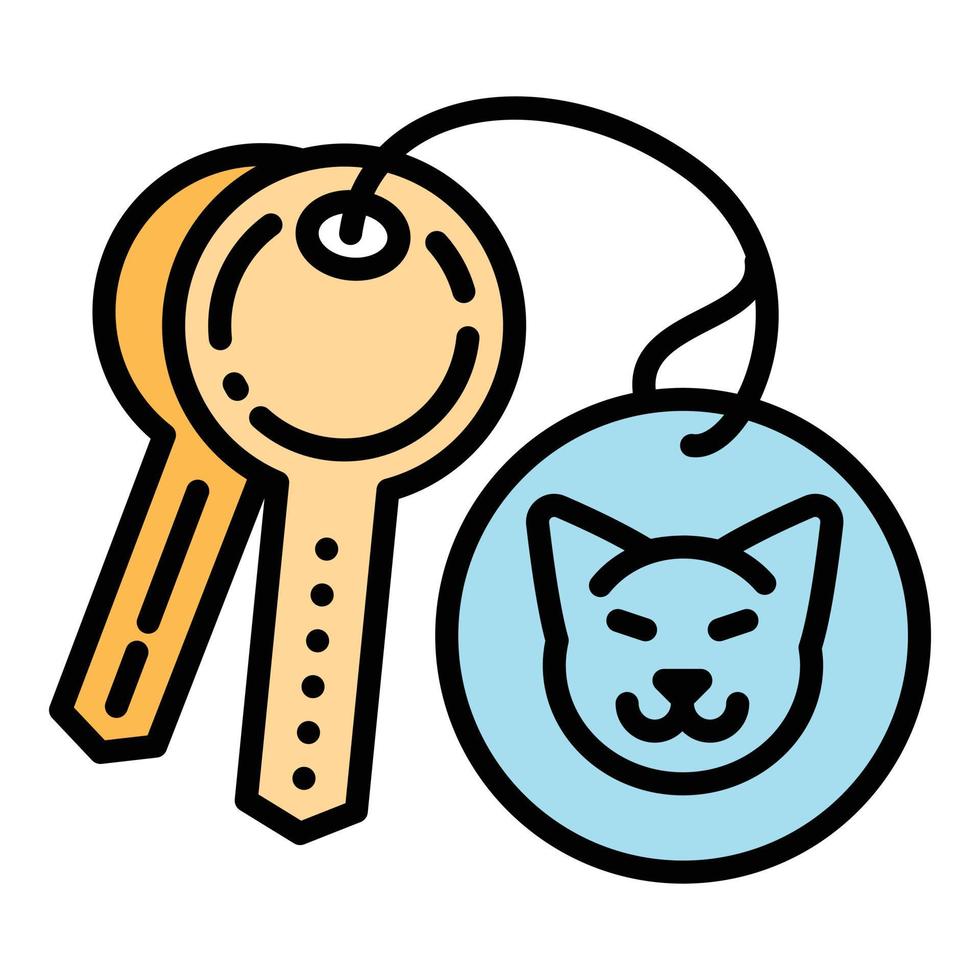 ícone de casa de estimação de chaves, estilo de estrutura de tópicos vetor