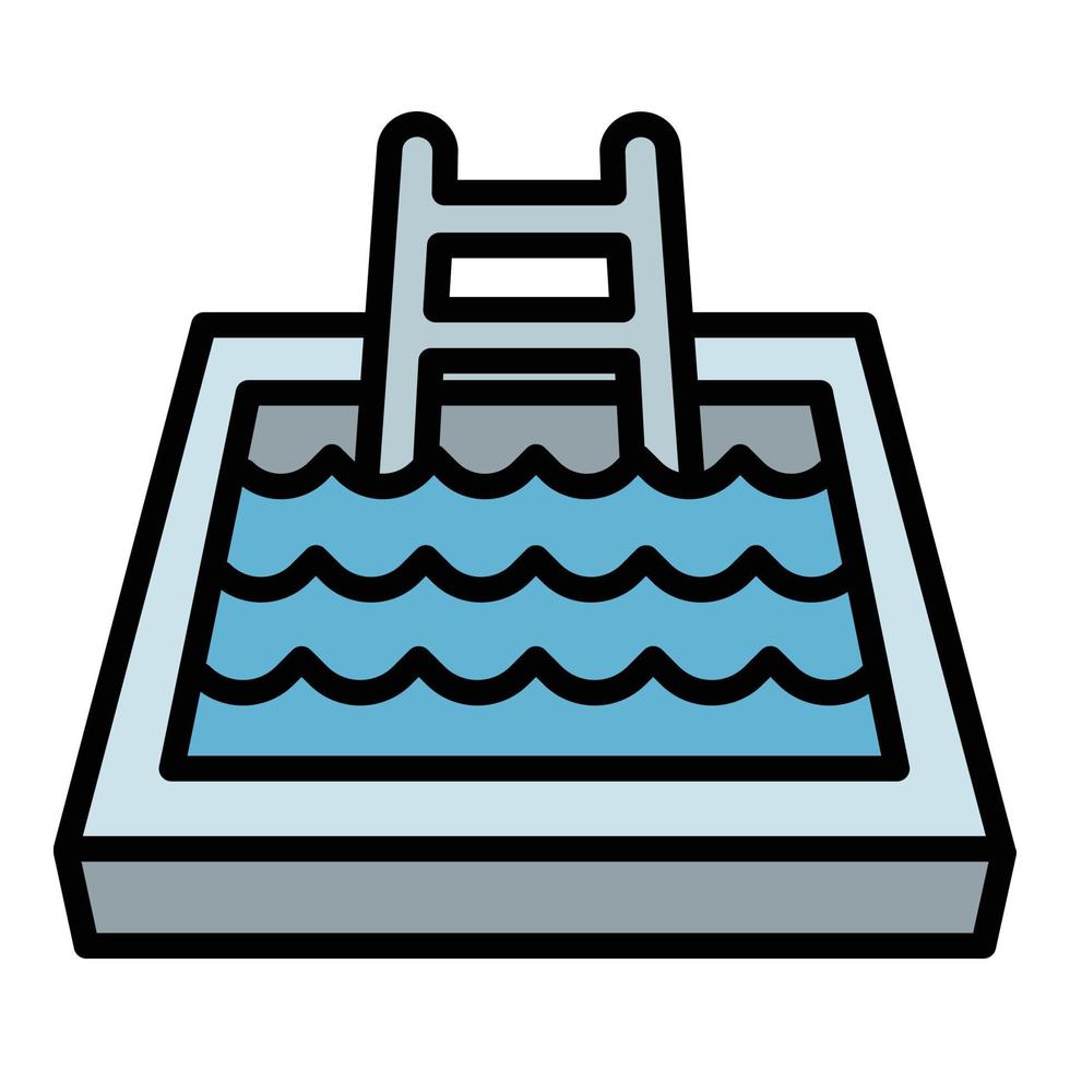 ícone de piscina coberta, estilo de estrutura de tópicos vetor