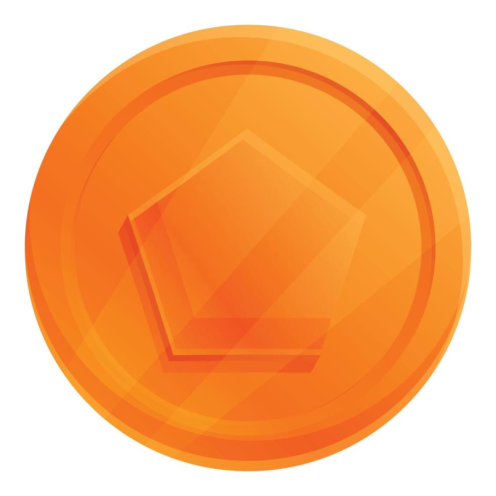 ícone de token de jogo marrom, estilo cartoon vetor