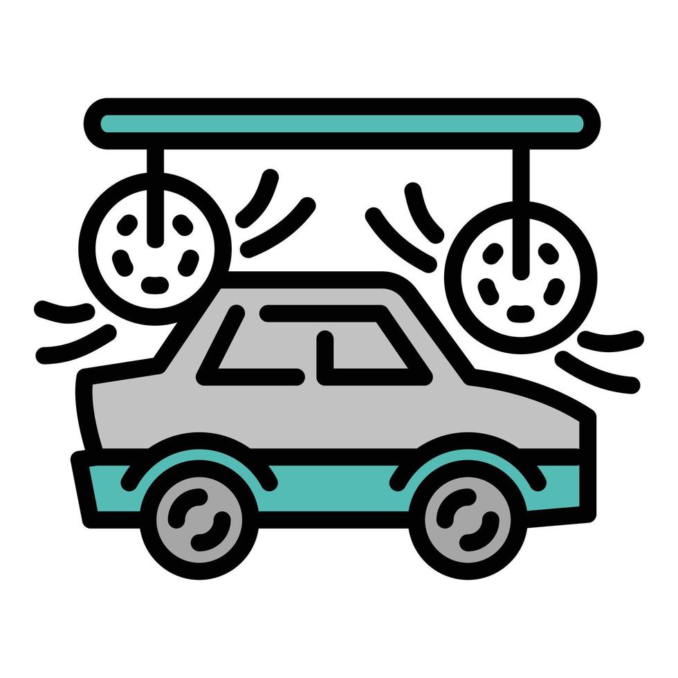 ícone de lavagem de carros, estilo de estrutura de tópicos vetor