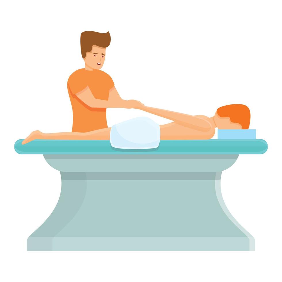 ícone de massagista de cuidados com as mãos, estilo cartoon vetor