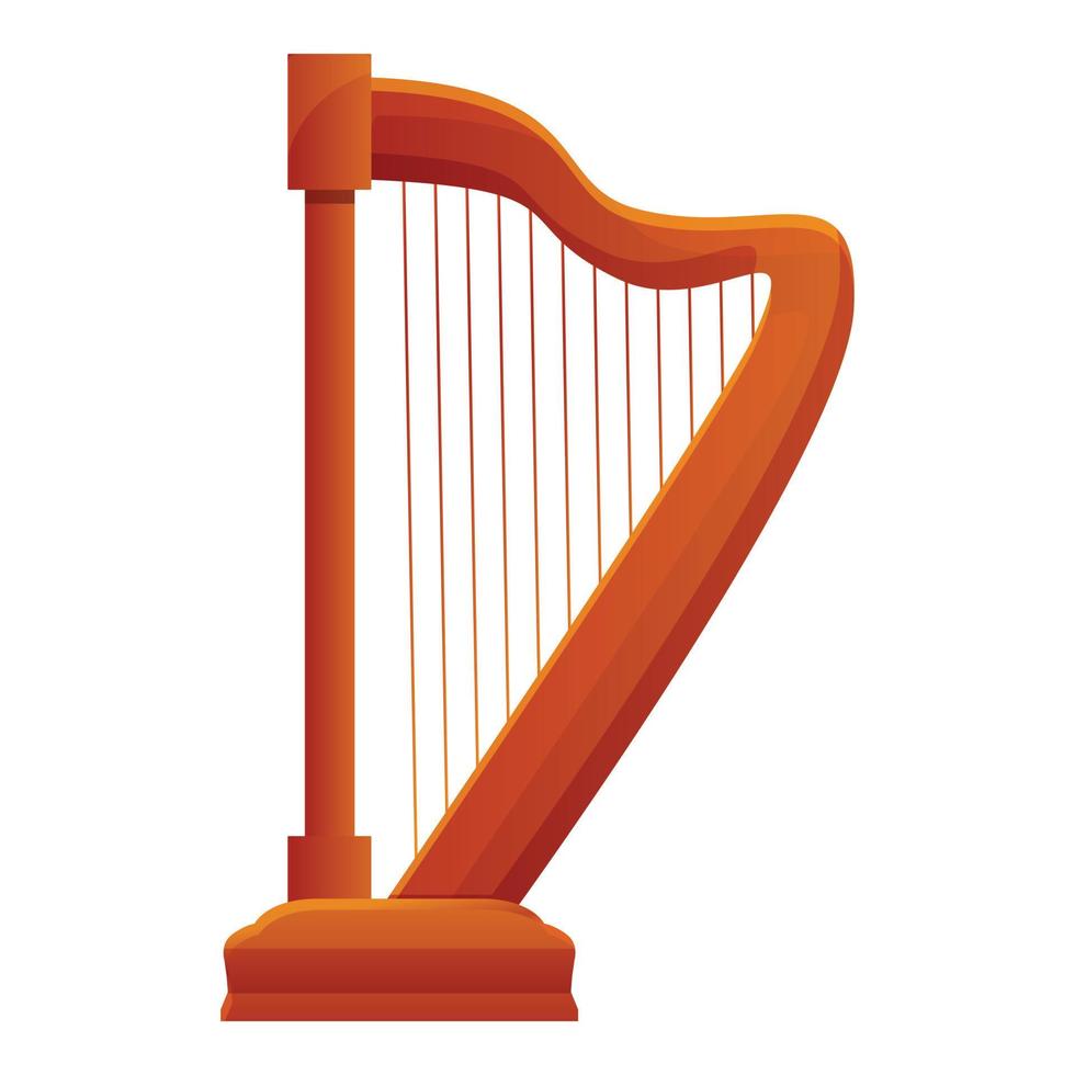 ícone da música harpa, estilo cartoon vetor