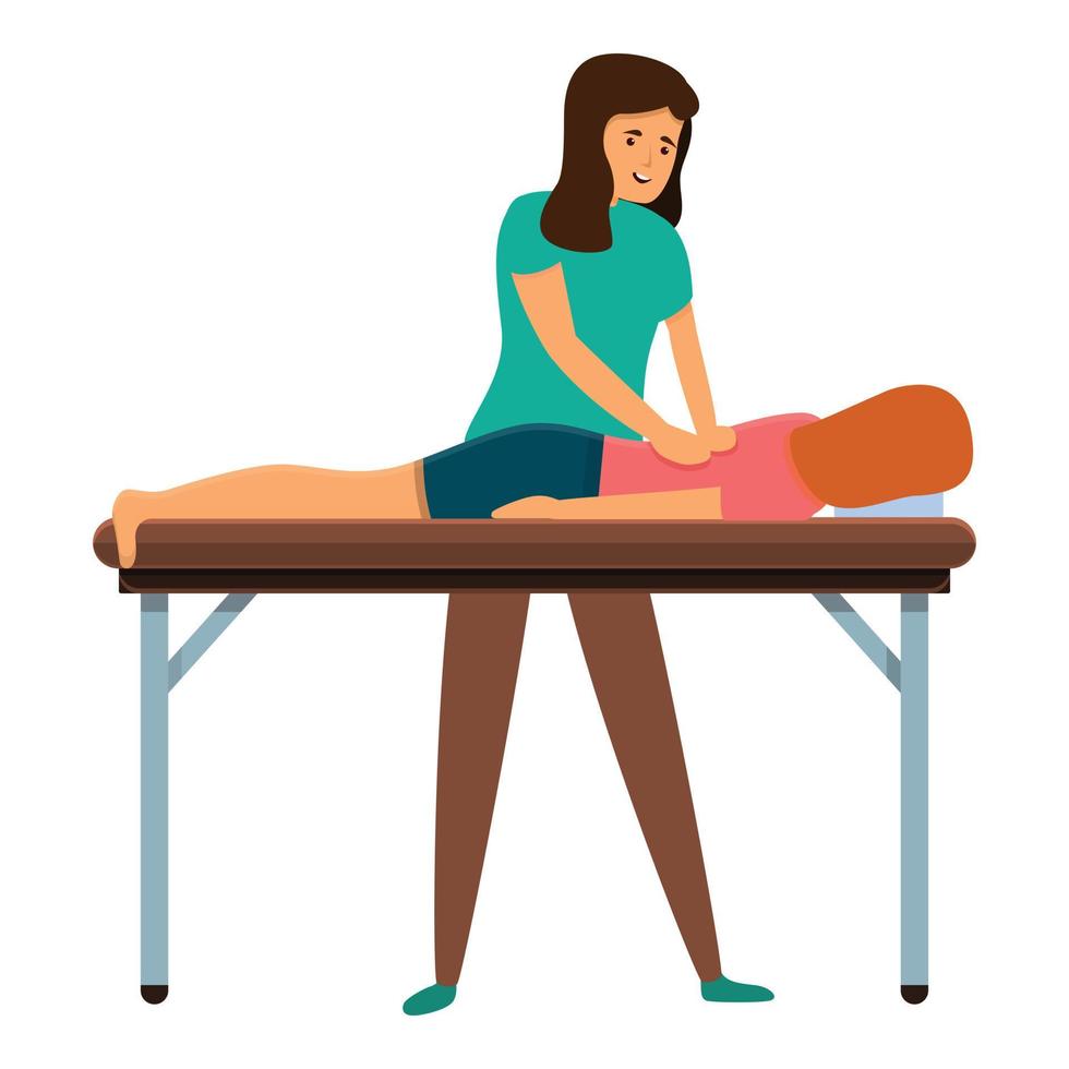 ícone de massagista de coluna, estilo cartoon vetor