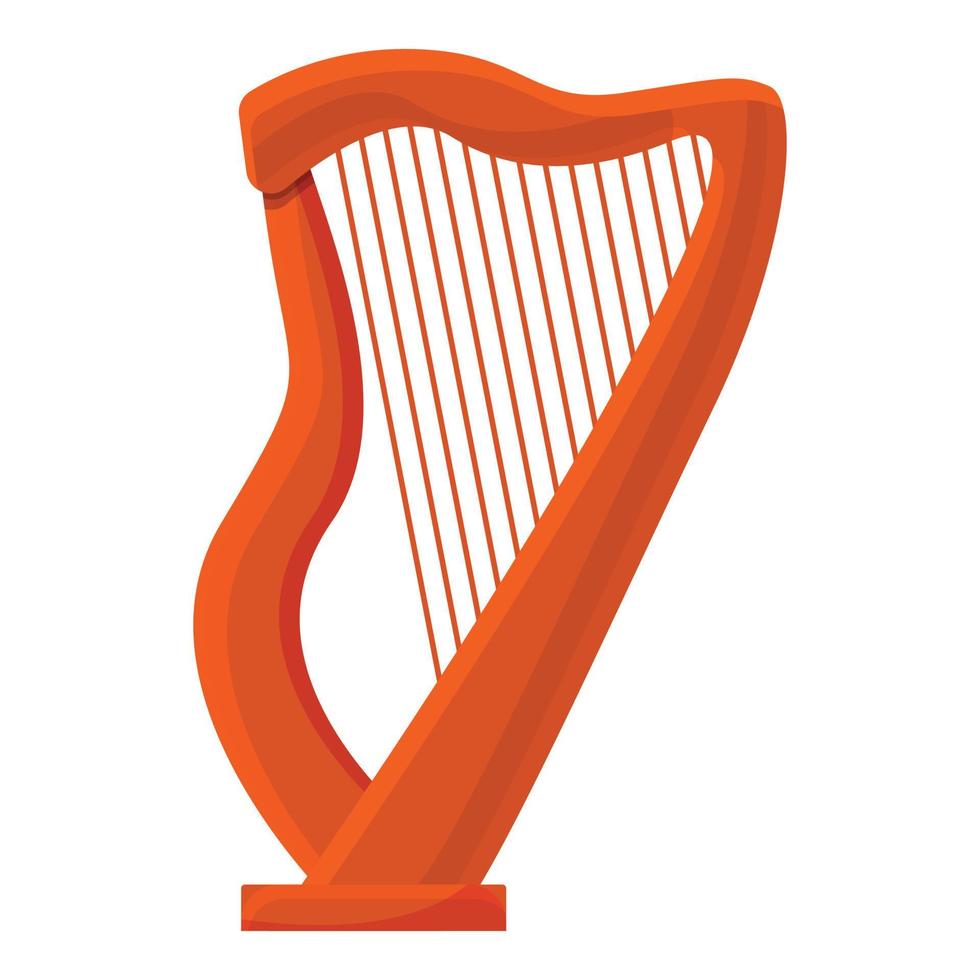 ícone de concerto de harpa, estilo cartoon vetor