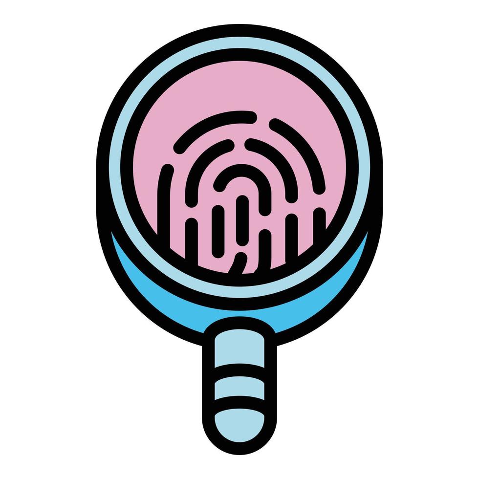ícone de lupa de laboratório forense, estilo de estrutura de tópicos vetor
