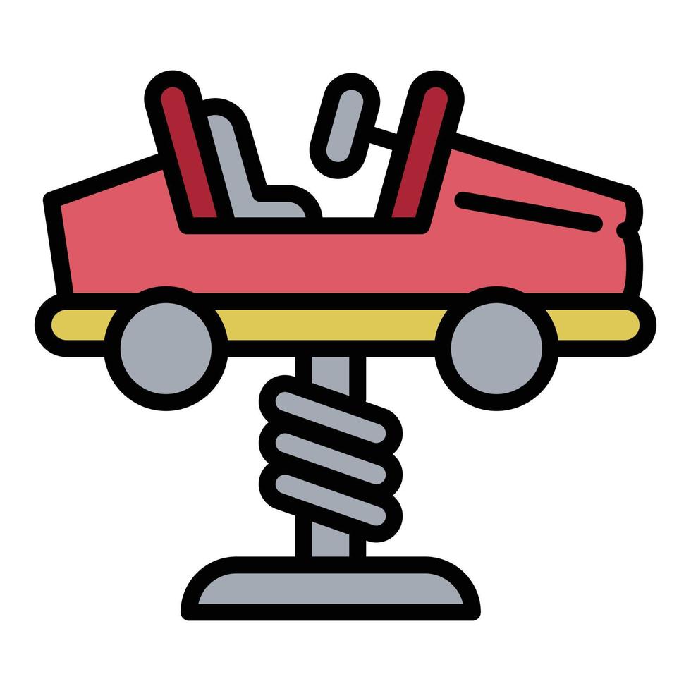 ícone de piloto de mola de carro, estilo de estrutura de tópicos vetor