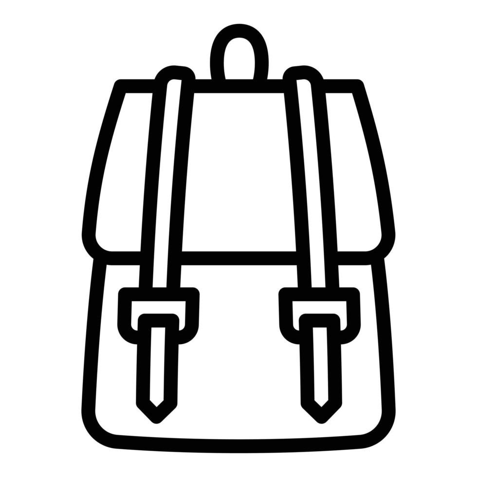 ícone de mochila têxtil, estilo de estrutura de tópicos vetor