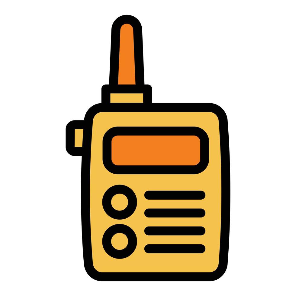 ícone walkie talkie, estilo de estrutura de tópicos vetor