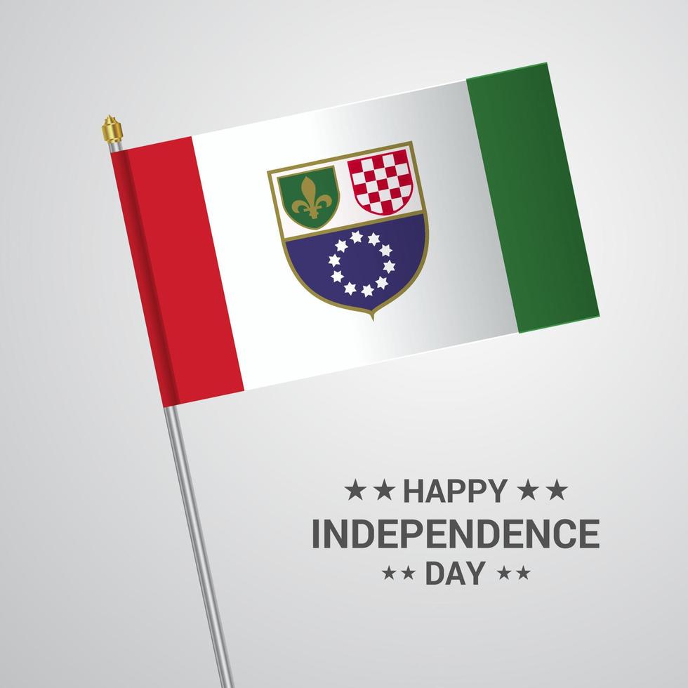 design tipográfico do dia da independência da Bósnia e Herzegovina com vetor de bandeira