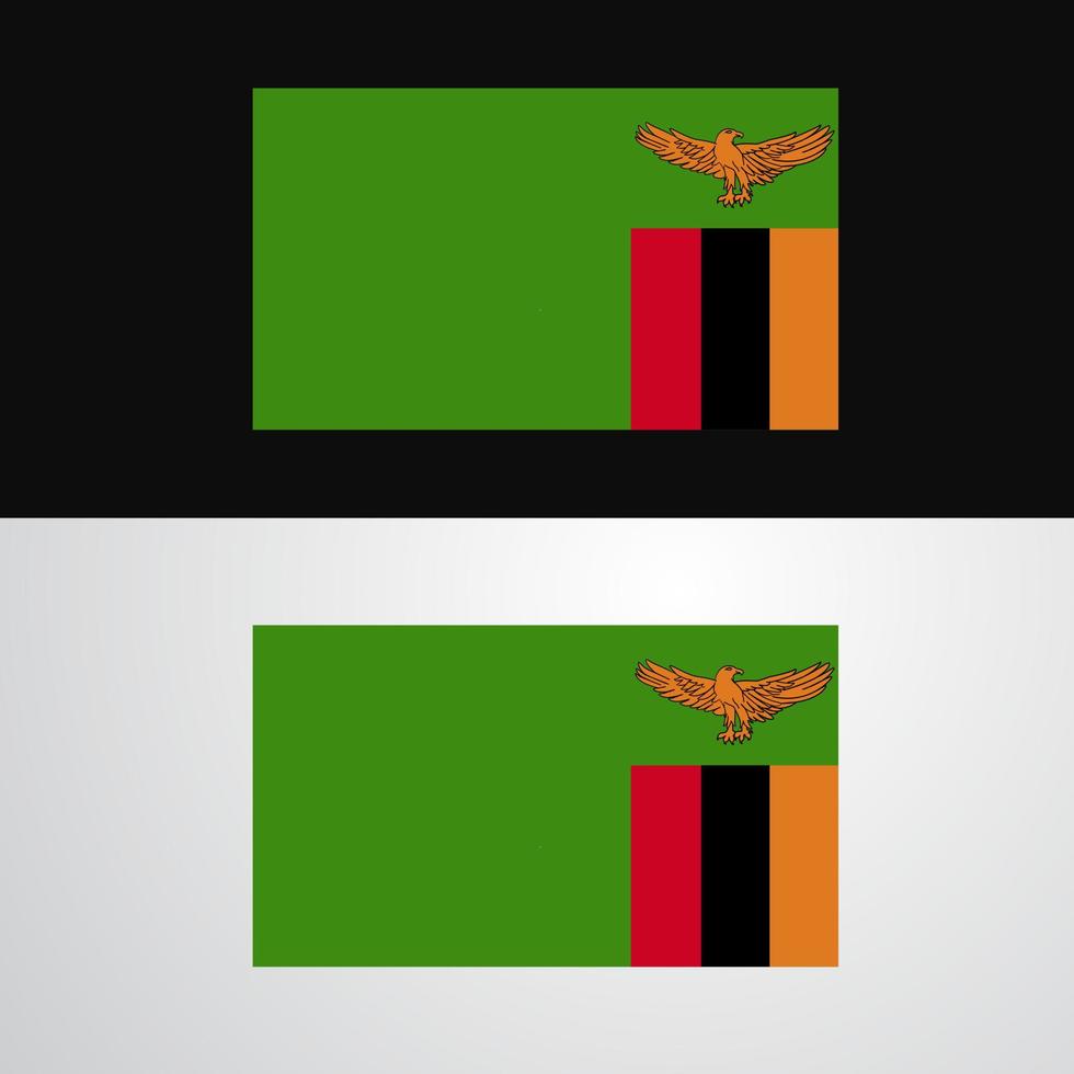 design de banner de bandeira da zâmbia vetor