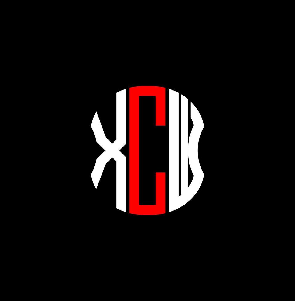 design criativo abstrato do logotipo da carta xcw. xcw design exclusivo vetor