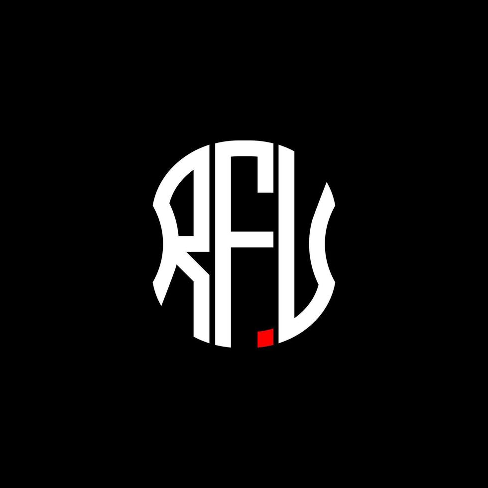 design criativo abstrato do logotipo da carta rfu. design exclusivo rfu vetor