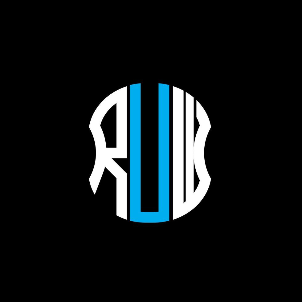 ruw carta logotipo abstrato design criativo. ruw design exclusivo vetor