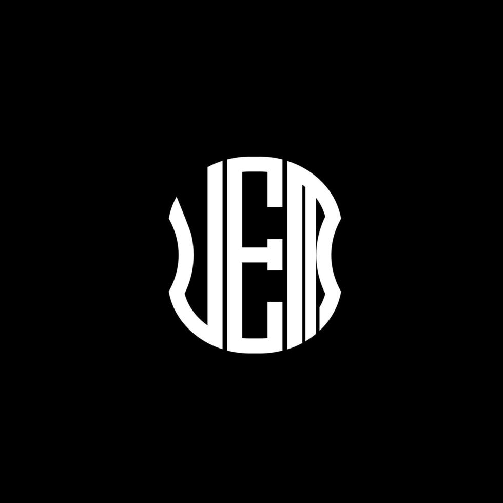 design criativo abstrato do logotipo da carta uem. uem design único vetor