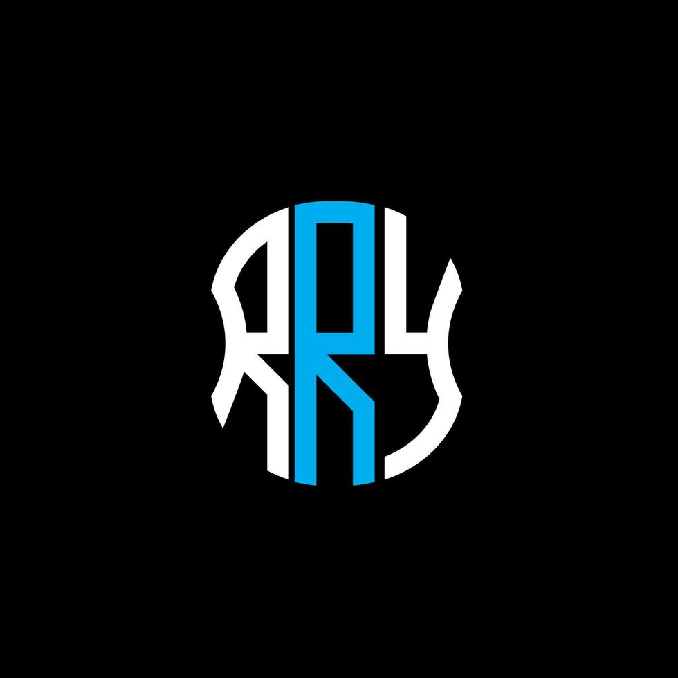 design criativo abstrato do logotipo da carta rry. rry design exclusivo vetor