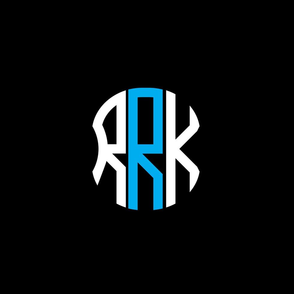 design criativo abstrato do logotipo da carta rrk. design exclusivo rrk vetor