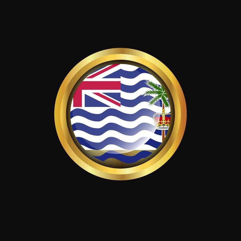 botão dourado da bandeira do território britânico do oceano índico vetor
