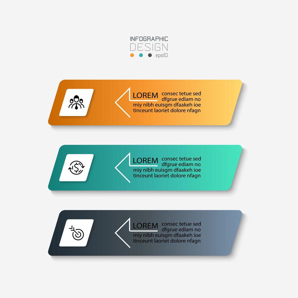 conjunto infográfico de etiqueta retangular simples vetor