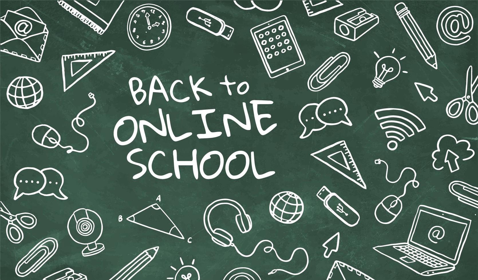de volta ao conceito de escola online vetor