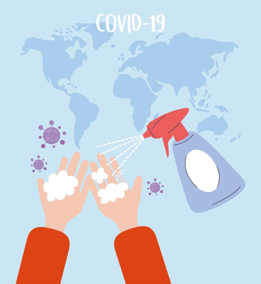 prevenção covid-19 e desinfecção de vírus vetor
