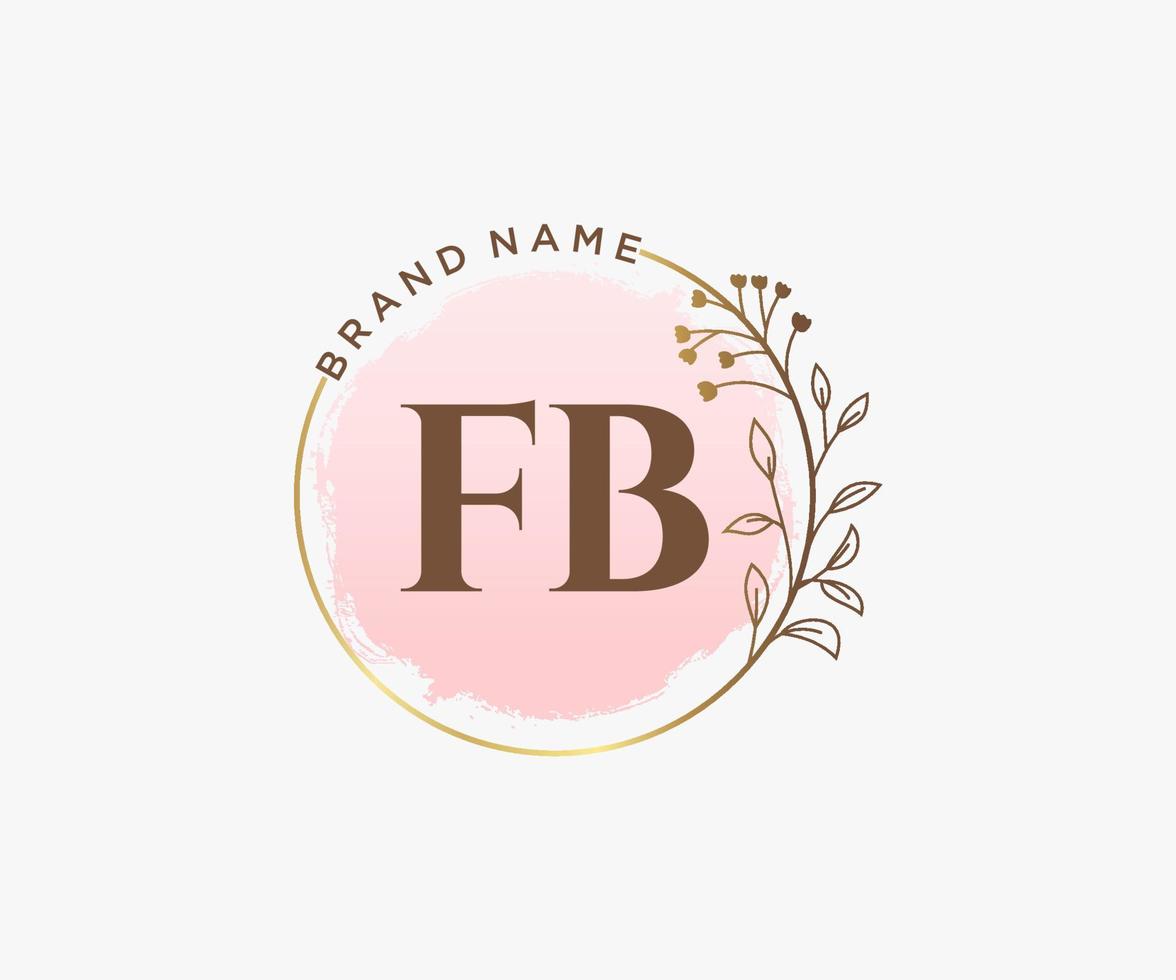 logotipo feminino fb inicial. utilizável para logotipos de natureza, salão, spa, cosméticos e beleza. elemento de modelo de design de logotipo de vetor plana.