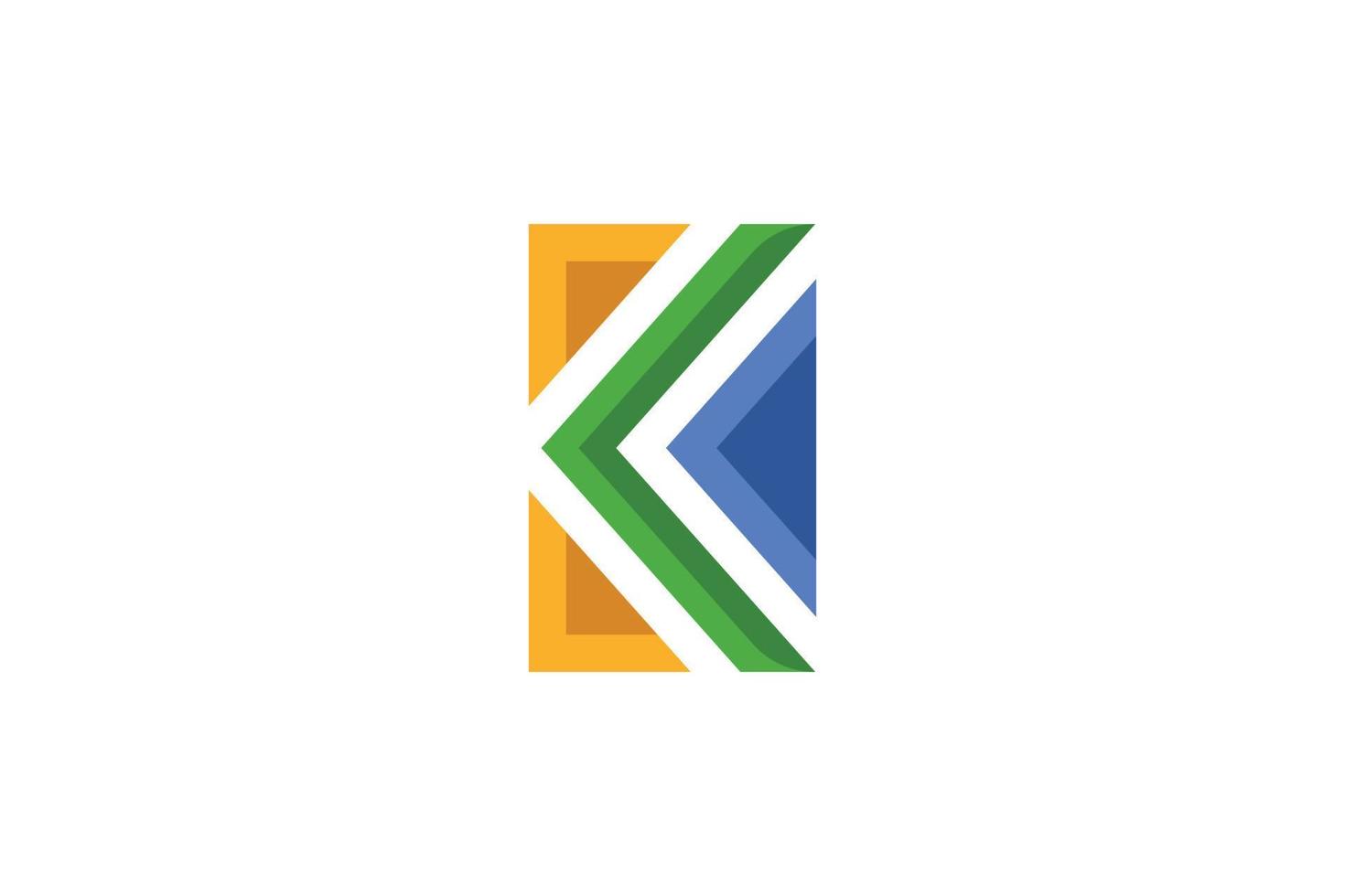 logotipo colorido da letra k vetor