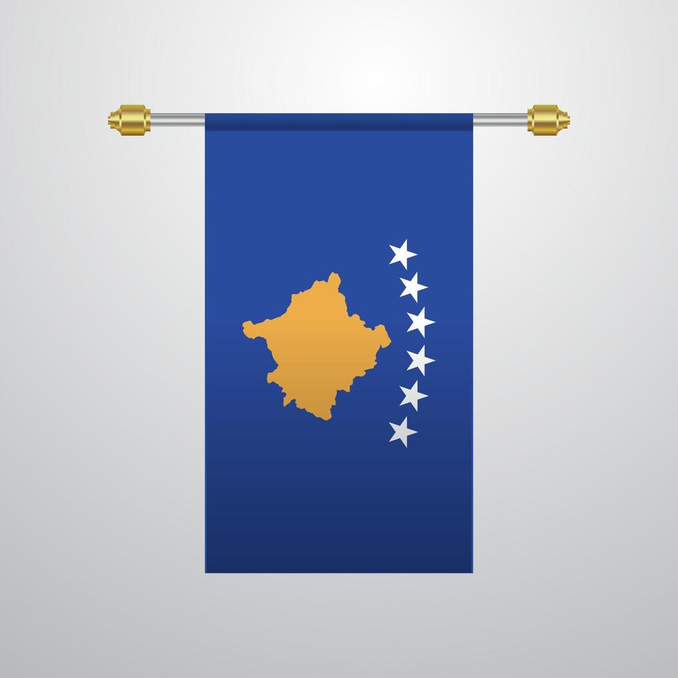 Kosovo bandeira pendurada vetor