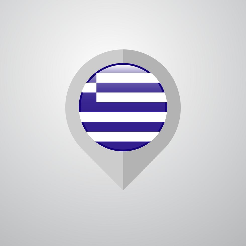 ponteiro de navegação de mapa com vetor de design de bandeira da grécia