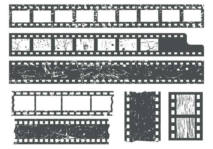 Tiras da película livre com Vector textura de grãos