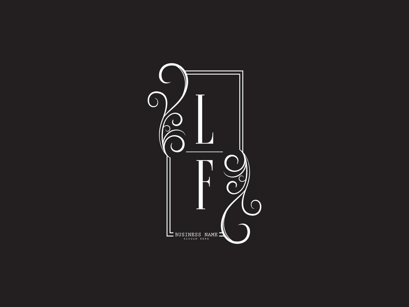 ícone do logotipo da letra lf, design de imagem do logotipo de luxo das iniciais lf fl vetor
