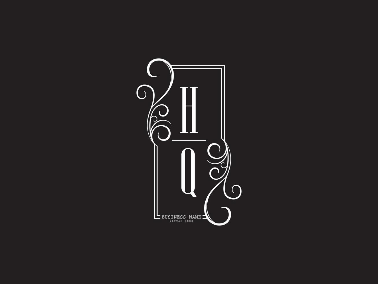 design minimalista de imagem vetorial de letra de logotipo de luxo hq qh vetor