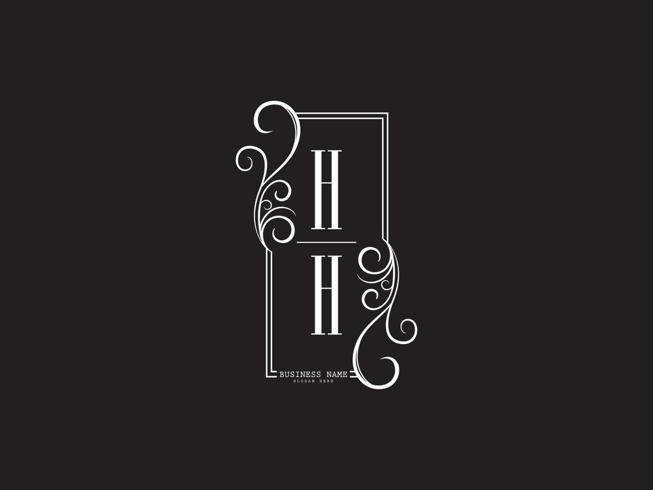 design de imagem vetorial de carta de logotipo de luxo minimalista hh hh vetor