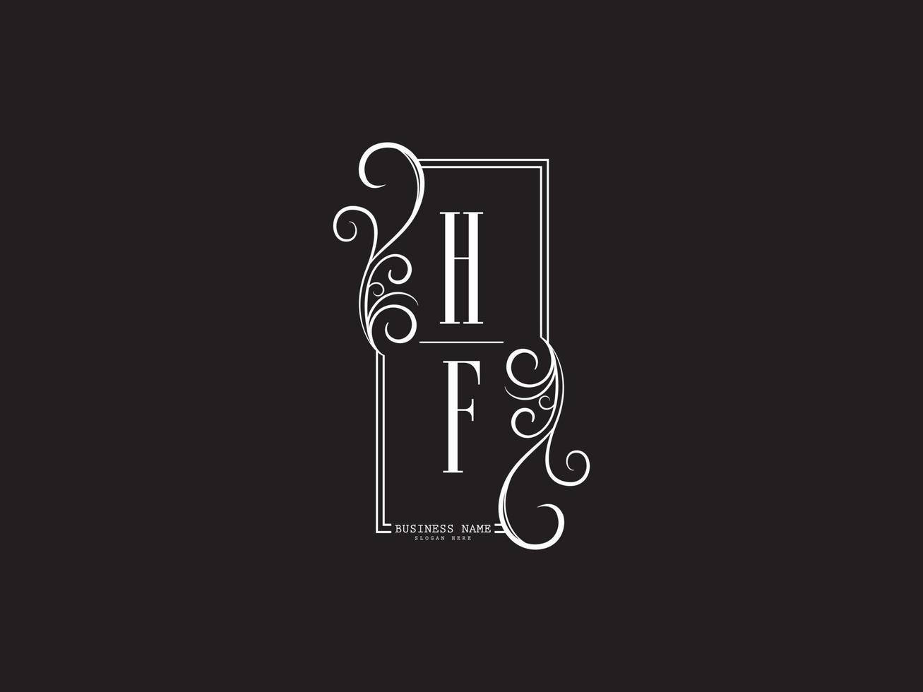 design minimalista de imagem vetorial de letra de logotipo de luxo hf fh vetor