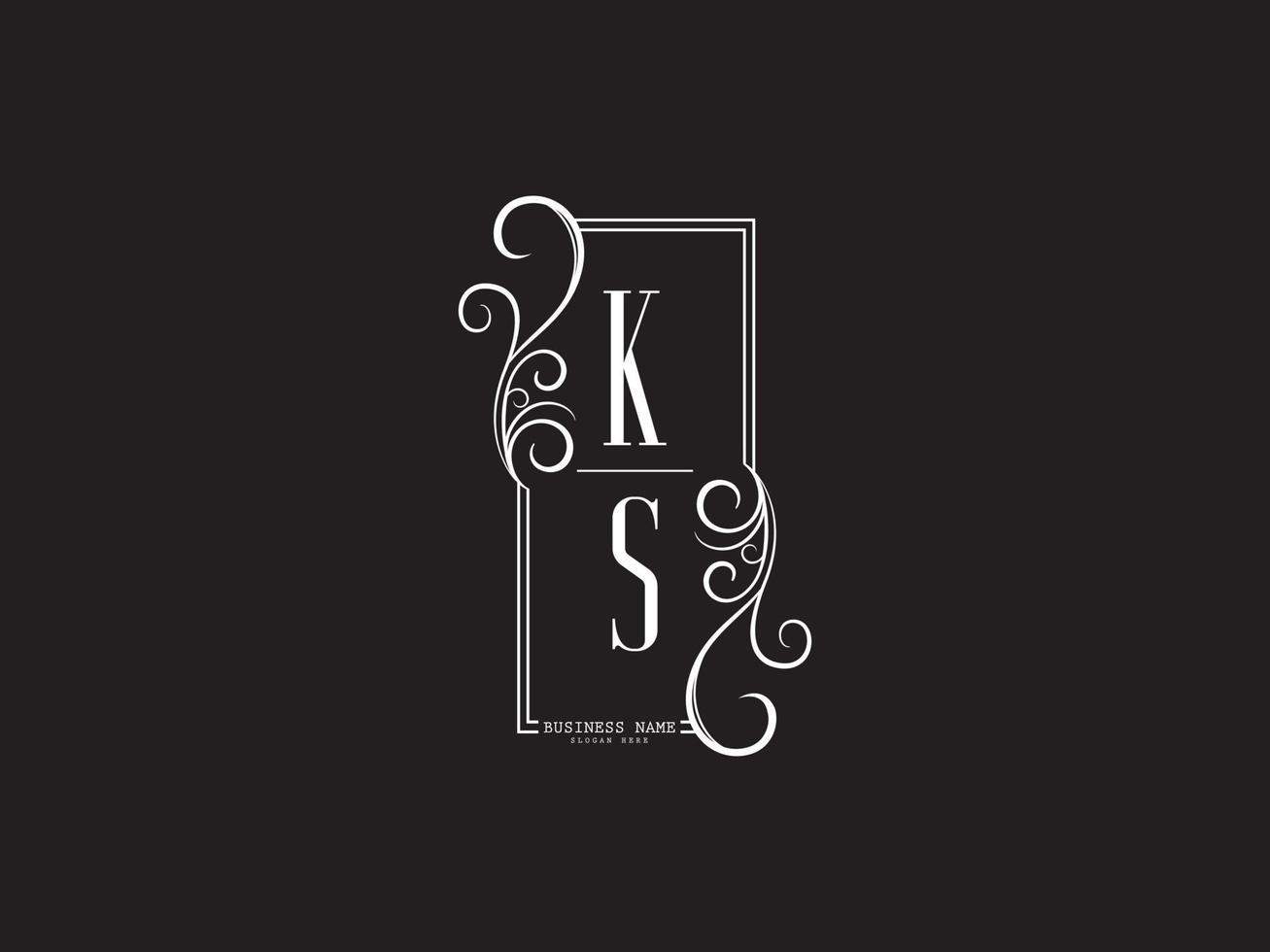 ícone de logotipo premium ks sk, design de logotipo de carta de luxo inicial ks vetor