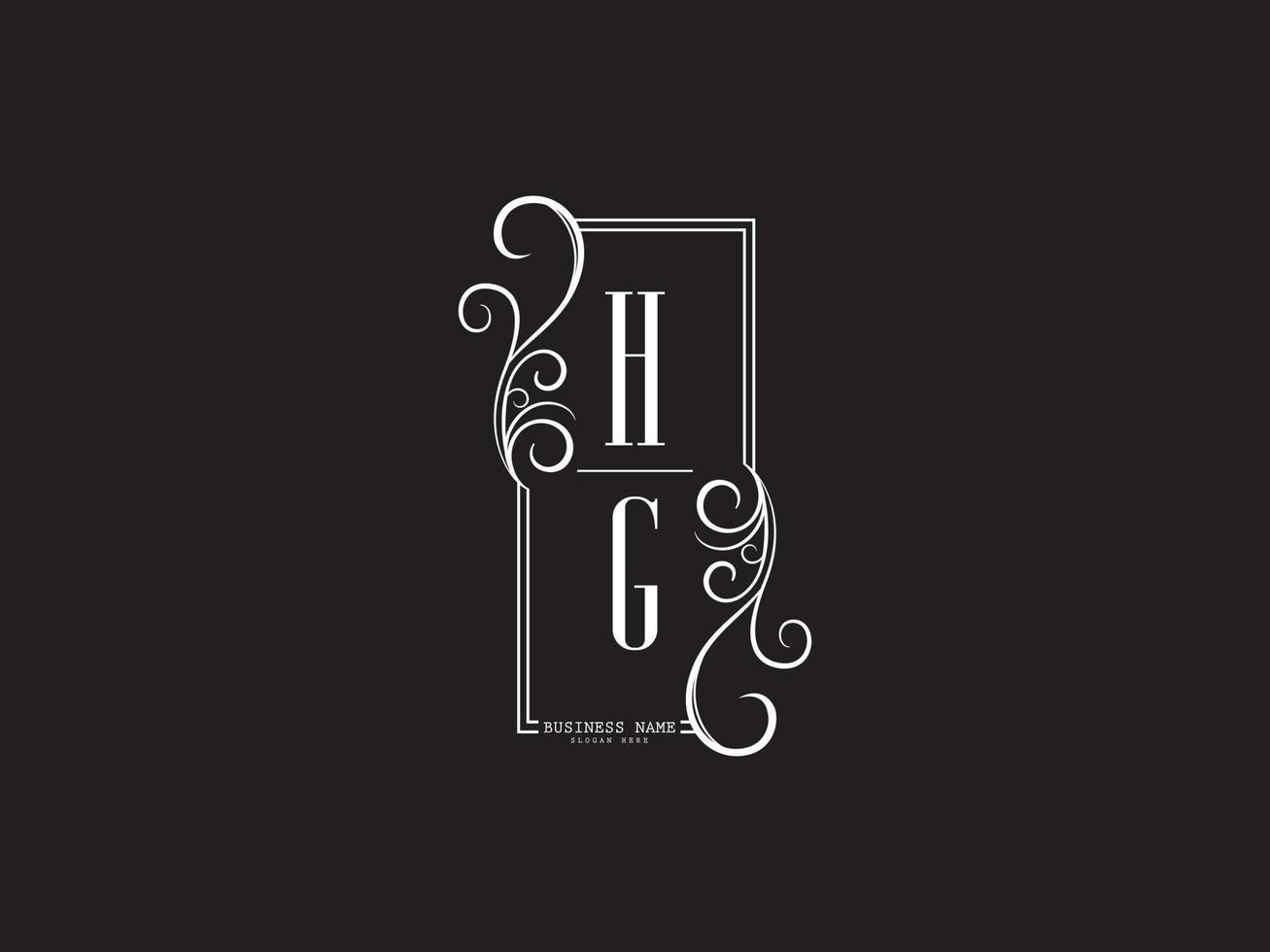 design minimalista de imagem vetorial de carta de logotipo de luxo hg gh vetor
