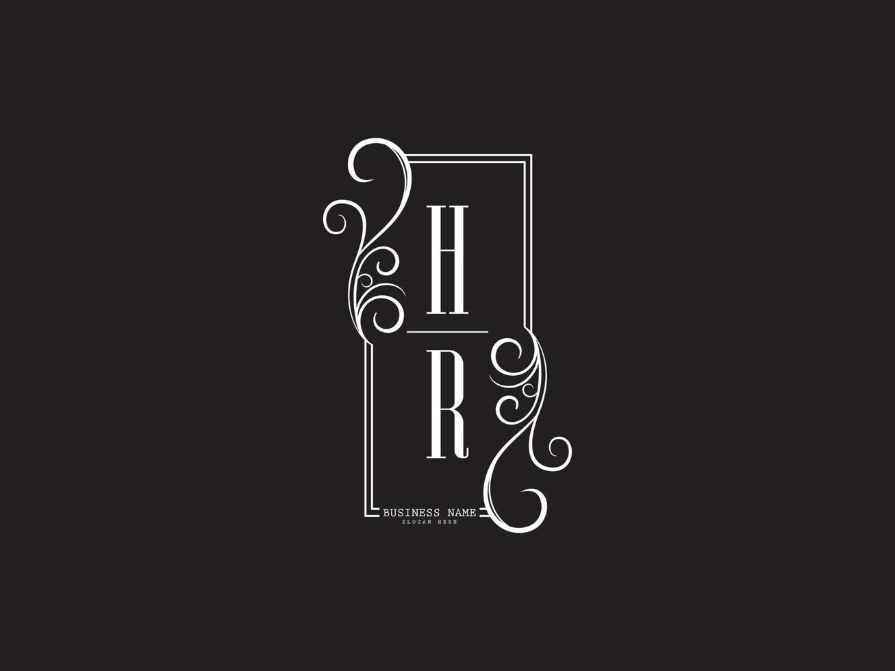 design de imagem vetorial de carta de logotipo de luxo minimalista hr rh vetor