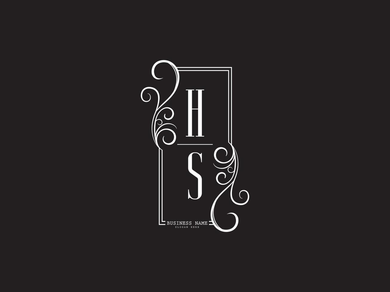 design de imagem vetorial de letra de logotipo de luxo minimalista hs sh vetor