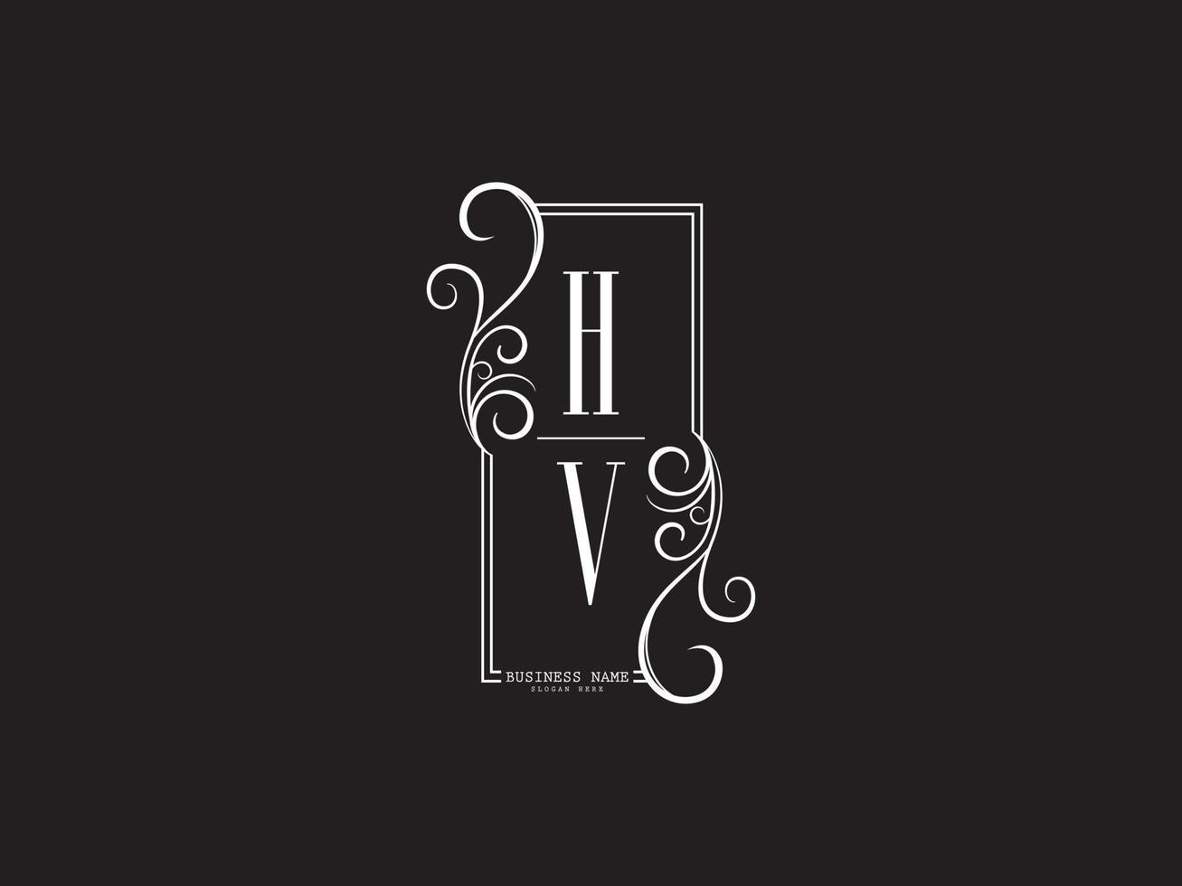 design de imagem vetorial de letra de logotipo de luxo hv vh minimalista vetor