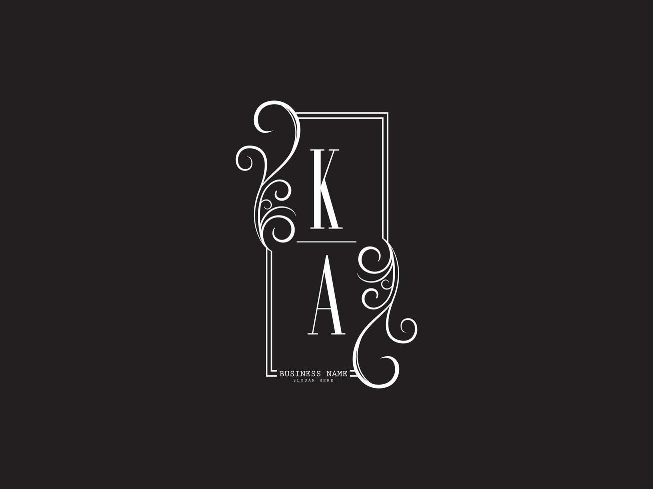 ícone premium do logotipo ka ak, iniciais ka design de logotipo de carta de luxo vetor