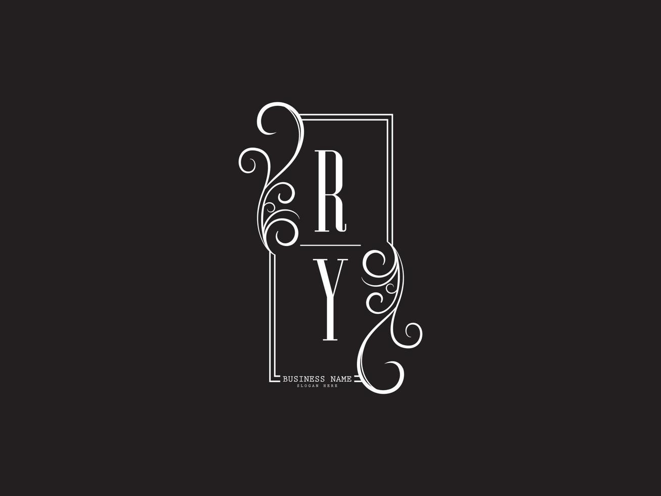 monograma ry ry logotipo de luxo letra vetor design de ícone