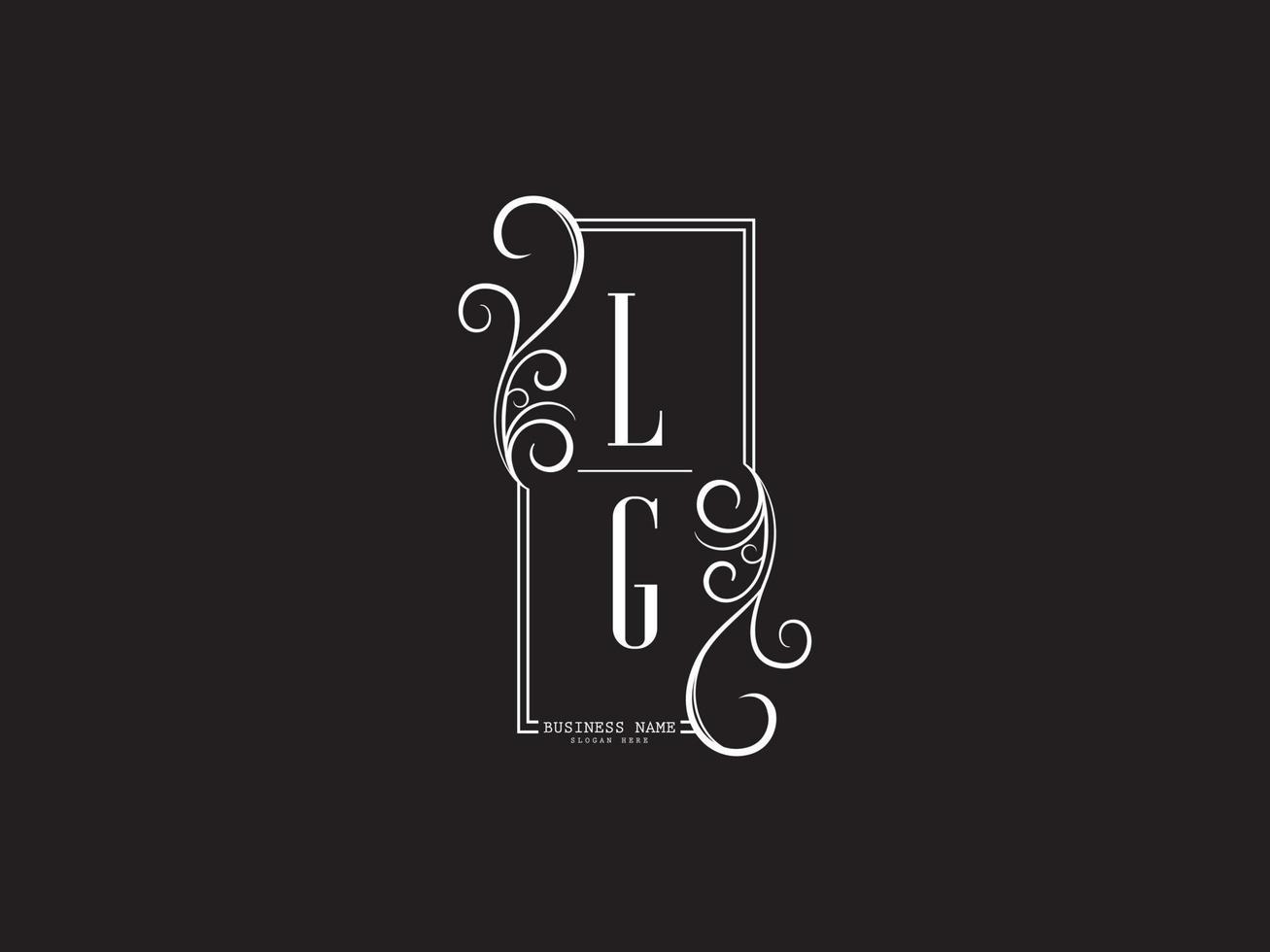 letra ícone do logotipo lg, iniciais lg gl design de imagem do logotipo de luxo vetor