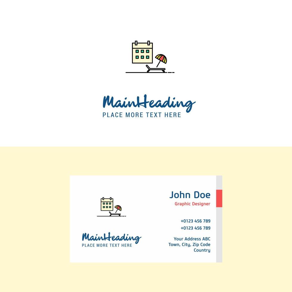 logotipo de praia plana e modelo de cartão de visita design de logotipo de conceito de negócios vetor